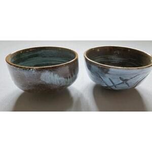 Handmade Pottery Set Of 2 Mini Bowls Tea, Charcuterie, Sushi, Trinkets